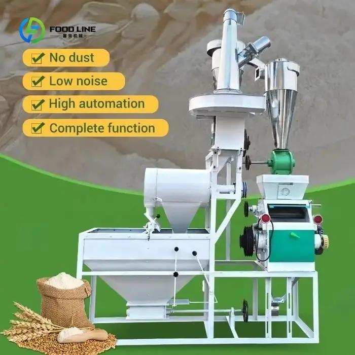 Machine de mouture automatique de céréales complète, équipement de pulvérisation pour la production de maïs, riz, blé, manioc, personnalisable