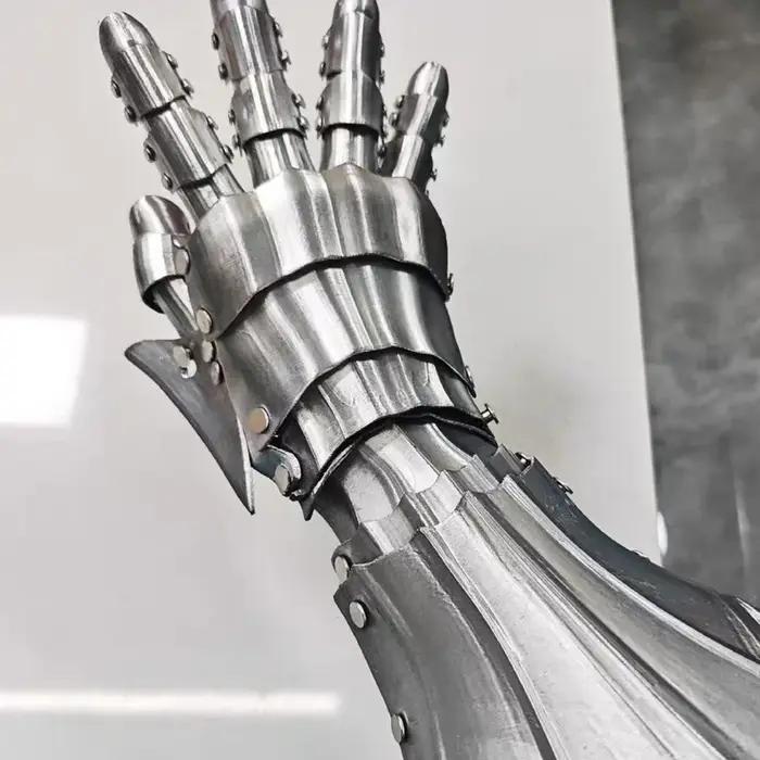 Gant mécanique Cyberpunk en métal, modèle d'armure de bras, unisexe adulte, accessoire de costume médiéval d'Halloween, accessoire de fête