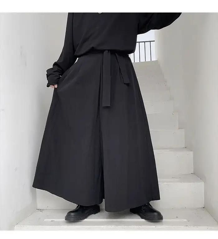 Hommes Hakama Harajuku Kimono samouraï pantalon