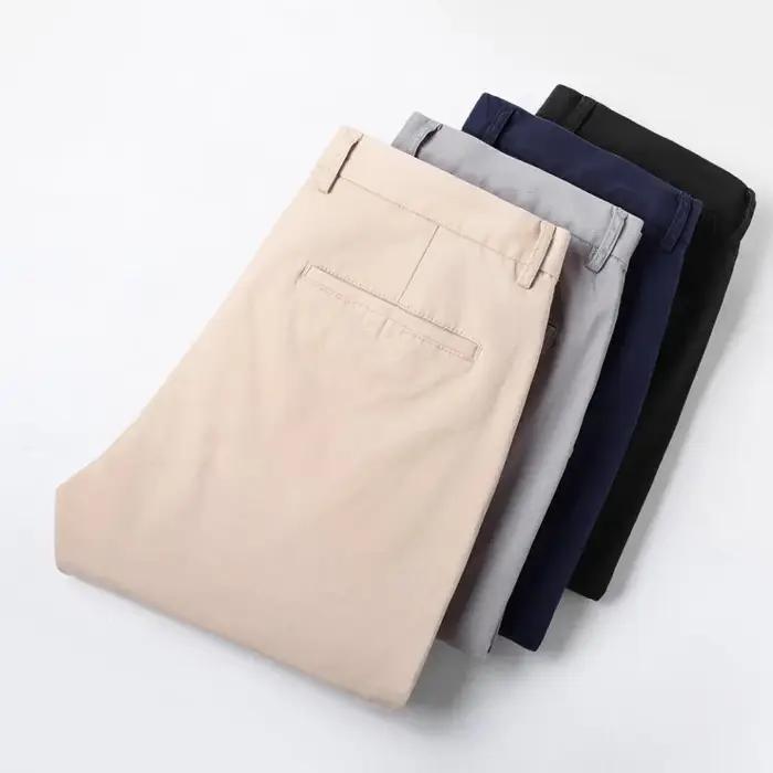 Pantalon chino homme extra long 190 cm été droit stretch coton bureau travail longueur jambe 115 cm