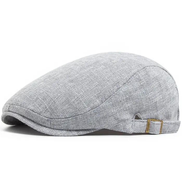 Nouveau été mince Double boutonnage béret mode hommes Vintage visière casquette plate femmes chapeau bérets pour décontr