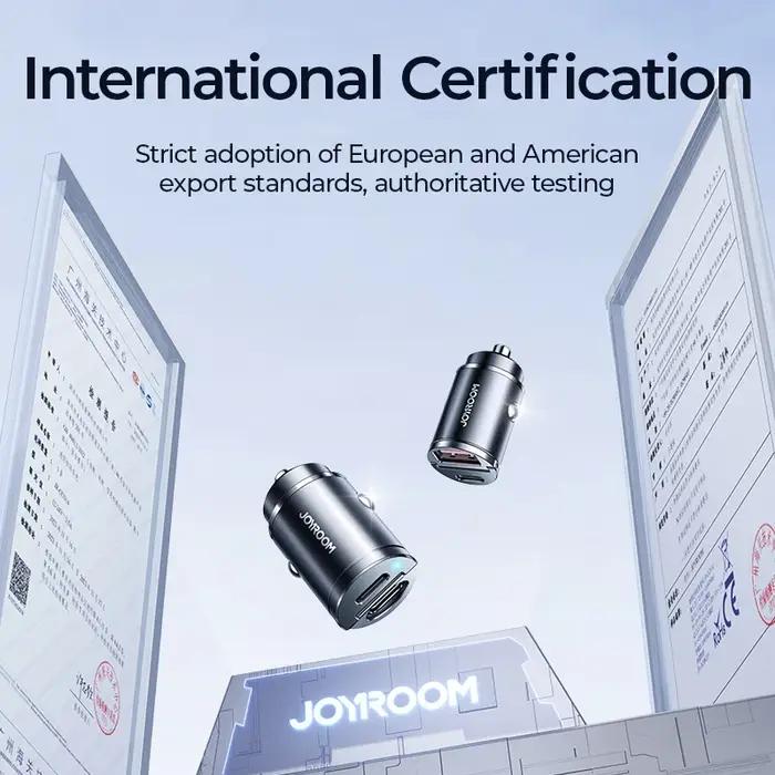 Joyroom-Chargeur USB Type-C pour Voiture, Ports Rapides, Charge Rapide, Mini Adaptateur de Téléphone