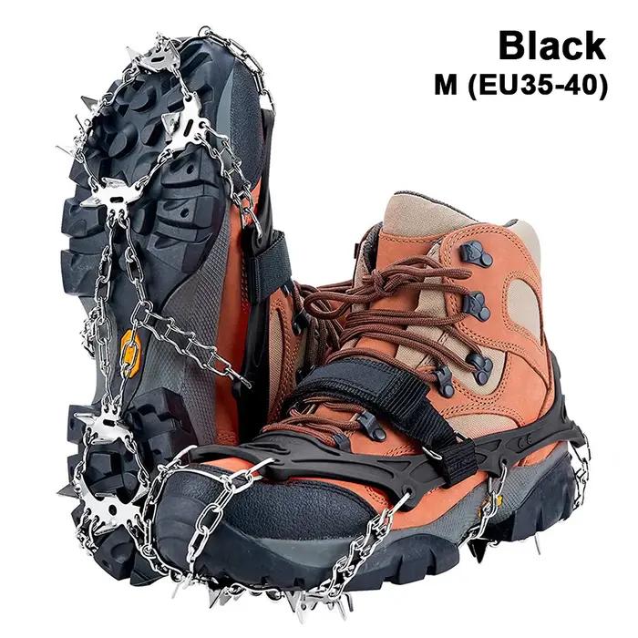 Crampons à pince 19 pointes en silicone pour randonnée, escalade, marche et activité hivernale sur neige et glace