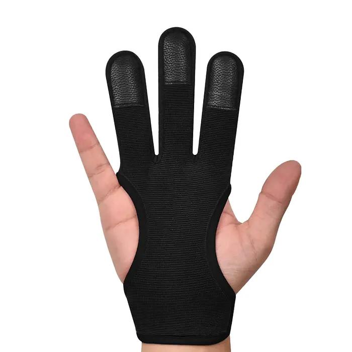 Gant d'archerie ajustable 3 doigts en nylon respirant - Protection main pour tir sportif