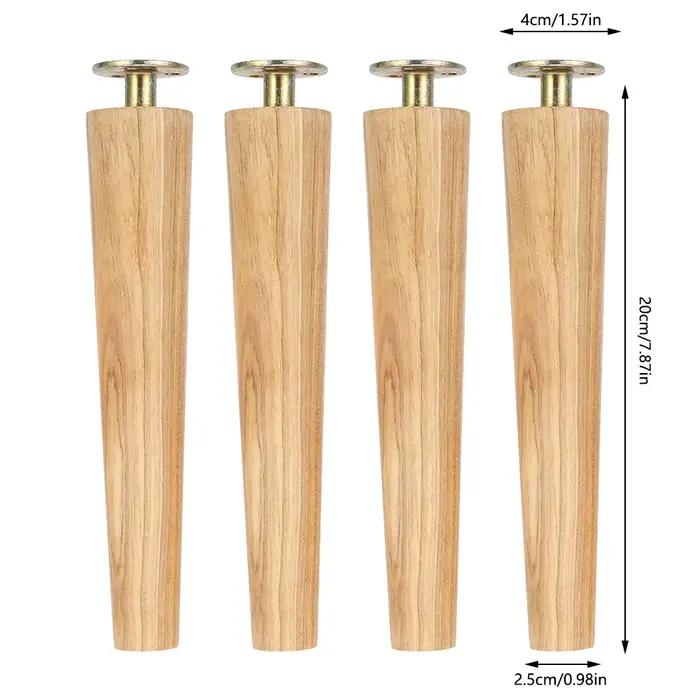 Nouveaux pieds de table en bois massif pour armoire, avec coussinets de pieds et entretoises à angle droit, disponible en gris foncé, or, vert armée et vert, pour améliorer la stabilité et l'esthétique de vos meubles