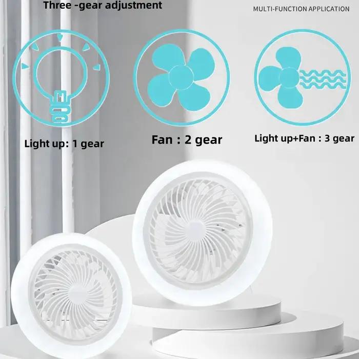 Ventilateur de plafond intelligent 3 en 1 avec télécommande, lampe d'éclairage, Base de convertisseu