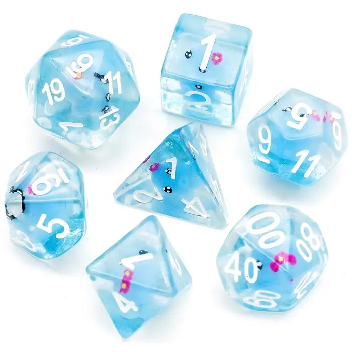 Cusdie animaux mignons DnD dés résine D4 D6 D8 D10 D % D12 D20 jeu de dés polyédriques pour D & D Pathfinder jeu de rôle Table jeux de société