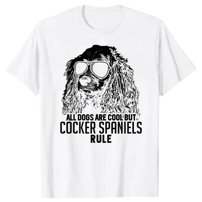 Coloré Splash Art Cocker épagneul chien t-shirt graphique t-shirts hommes vêtements