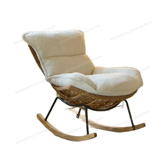 Fauteuil à bascule inclinable en rotin pour balcon, canapé de détente pour la maison et le jardin