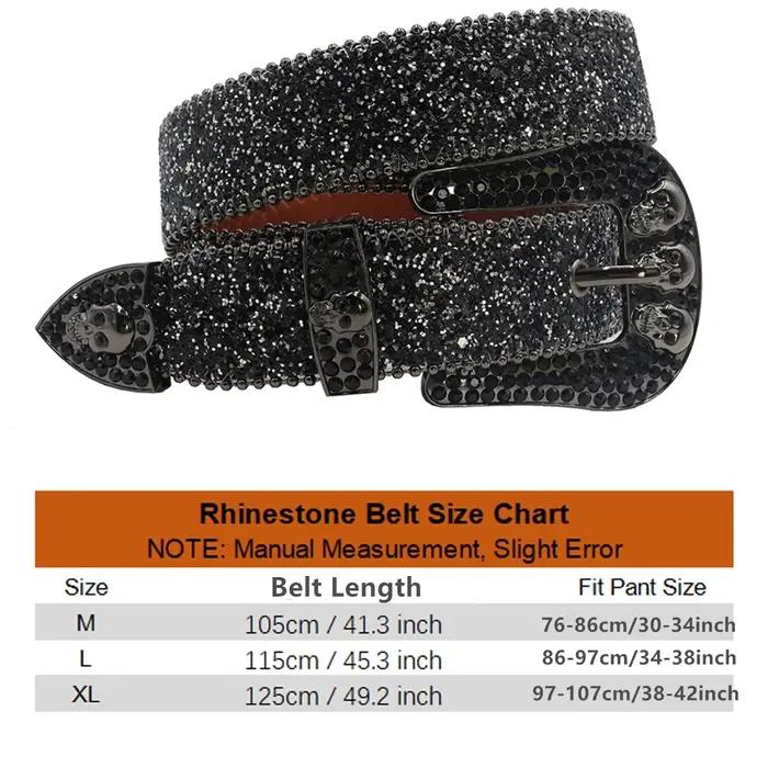 Ceintures en strass crâne pour femmes et hommes, bracelet en cuir Y2K clouté en cristal, Cowgirl occ