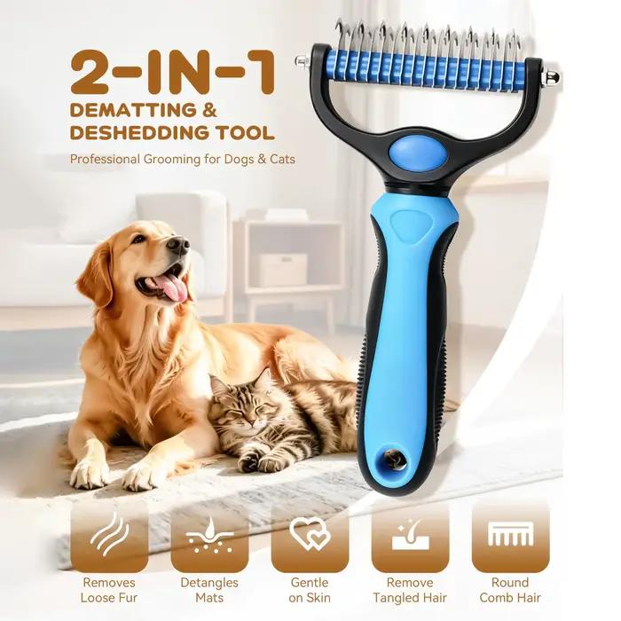 Brosse démêlante pour chien et chaton peigne sous-poil toilettage sans stress animal de compagnie occasions spéciales