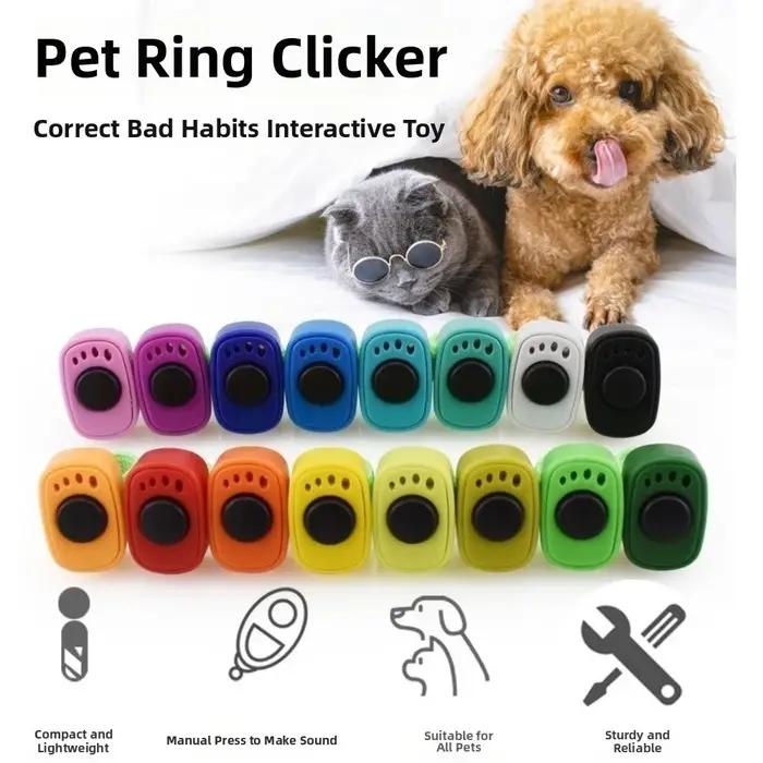 Cliqueurs d'entraînement professionnels pour chiens, mini-anneaux de doigt, sans batterie, son interactif, légers