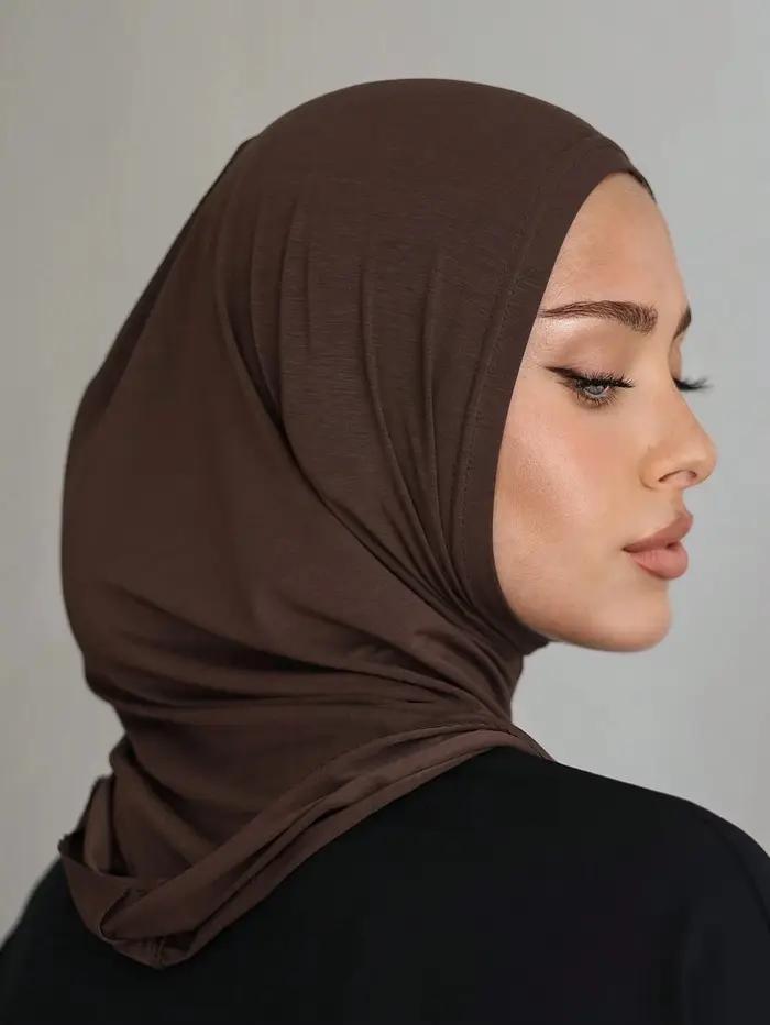 Élasticité douce Modal tirer sur Hijab musulman couverture complète cou instantané Hijab Islam prêt