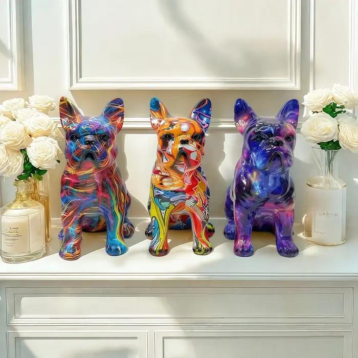 Figurine de bouledogue français assis