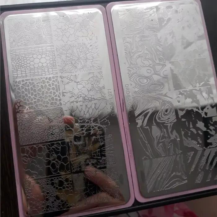 Plaques d'estampage pour ongles 12x6cm, modèle d'estampage pour Nail Art à rayures en marbre françai