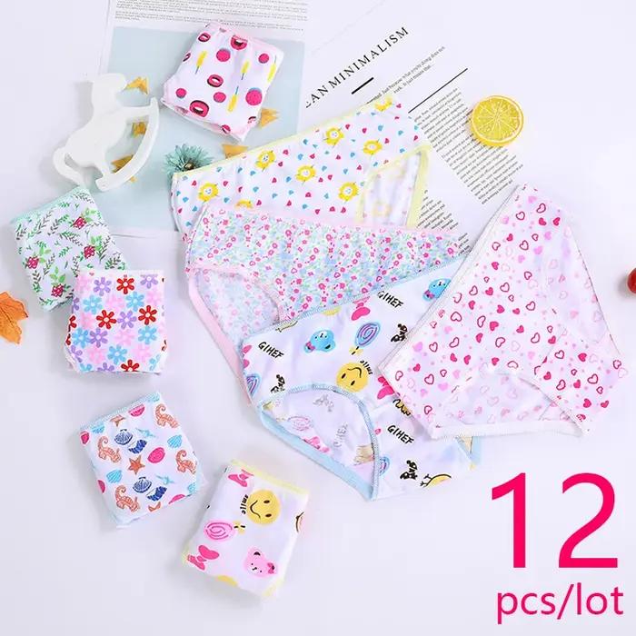 Culottes en coton pour filles dessin animé mignon enfant de 4 à 6 ans ensemble complet de 12 pièces pour toutes les saisons