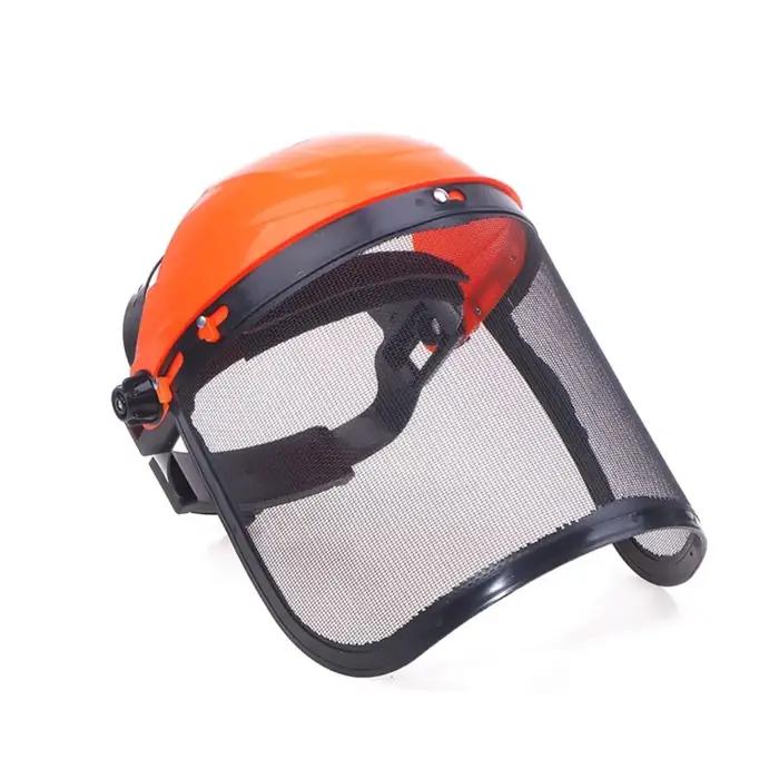 Casque de protection pour débroussailleuse avec visière intégrale, masque de jardin anti-éclaboussures en maille, casque de jardin extérieur