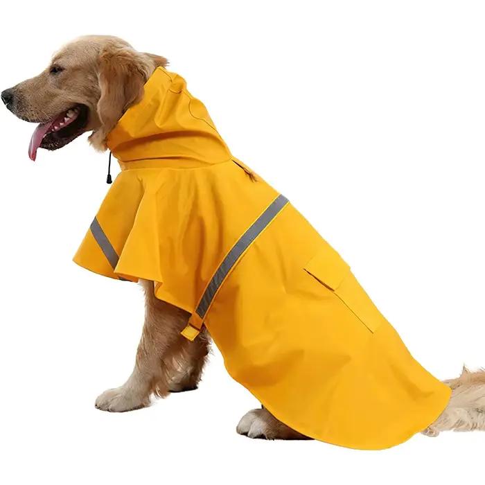 Imperméable à capuche pour animaux de compagnie à la mode, imperméable pour chien, vêtements réfléch