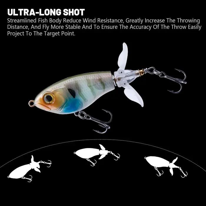 TREHOOK 9g/16g Topwater Whopper Popper leurres de pêche rotatif Double queue d'hélice appât artificiel flottant Wobblers