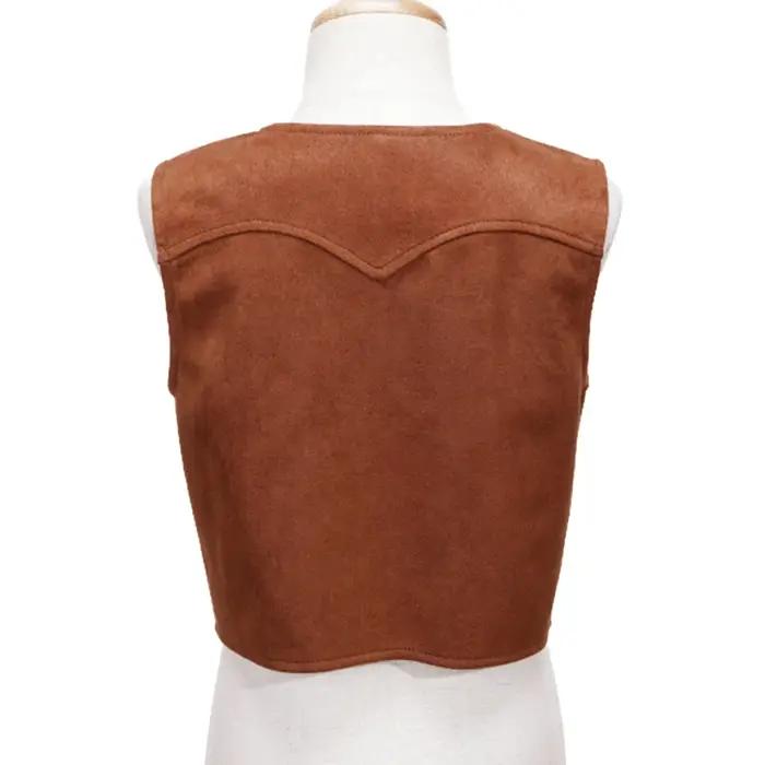 Costume de performance de cosplay de cow-boy occidental pour enfants, décor à franges, gilet en émai
