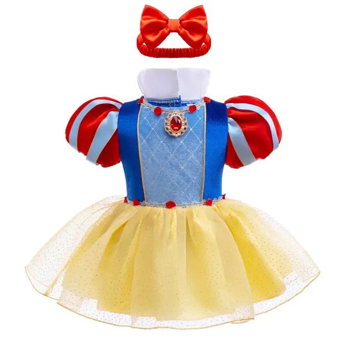 Robe de princesse mignonne pour petites filles en coton et polyester avec volants et manches lanternes pour 3 à 18 mois OCCASIONS FÊTES CÉRÉMONIES PHOTOS DE FAMILLE