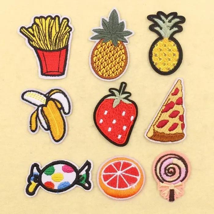 Ensemble d'autocollants en tissu fruits bonbons
