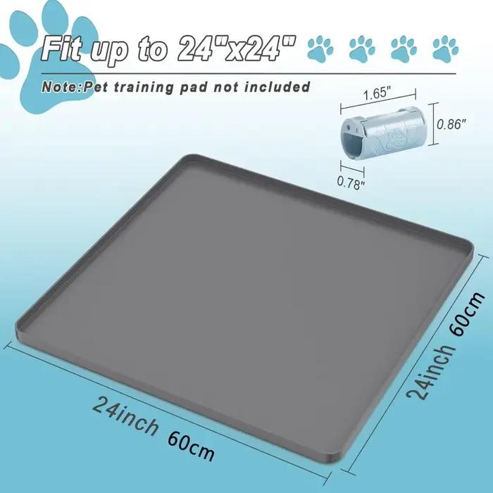 Support de pot pour chien avec bords surélevés et conception anti-fuite – Coussinets d'entraînement anti-déversement pour chiots pour protéger en toute sécurité des sols
