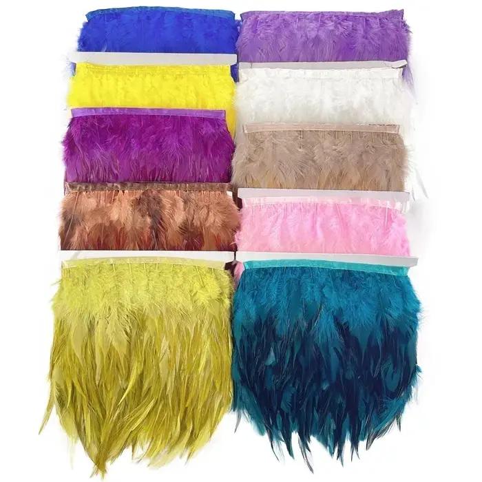 Garniture en plumes de faisan teintes pour vêtements et décorations diverses occasions création artisanale
