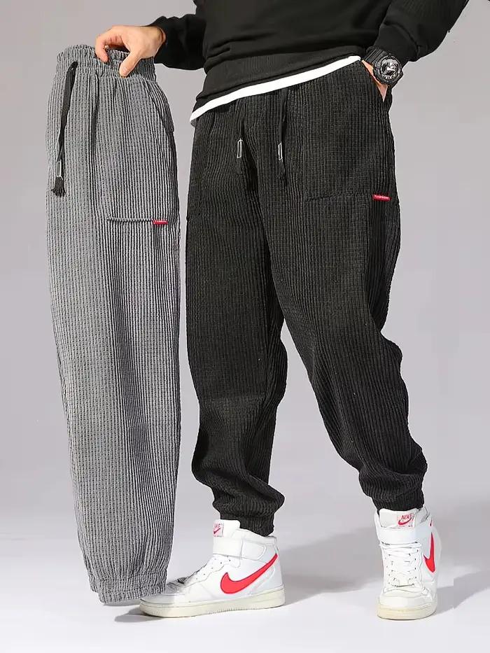 Pantalon jogger baggy en velours côtelé homme - Coupe loose confortable pour automne hiver