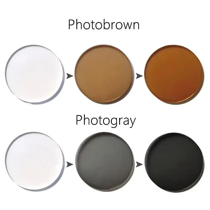 BLMUSA photochromique Anti lumière bleue série hypermétropie myopie lentille 1.56 1.61 1.67 1.74 Prescription CR-39 rési
