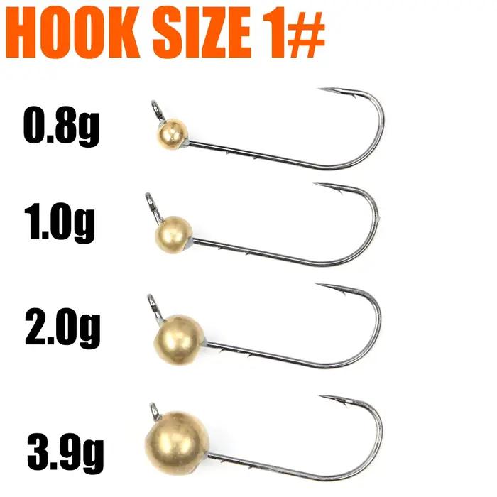 B & U 10 pièces Mini Micro Jig tête crochet Rockfish tête exposée crochet barbelé truite doux ver le