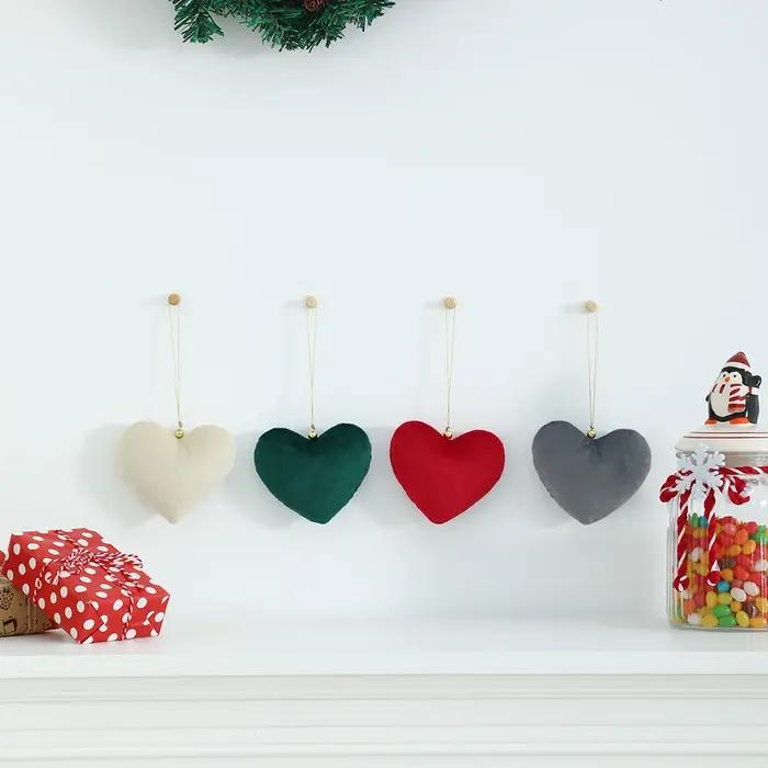 Cœurs en velours tissu uni pour décoration intérieure luxe noël saint valentin cadeaux mariage occasions spéciales