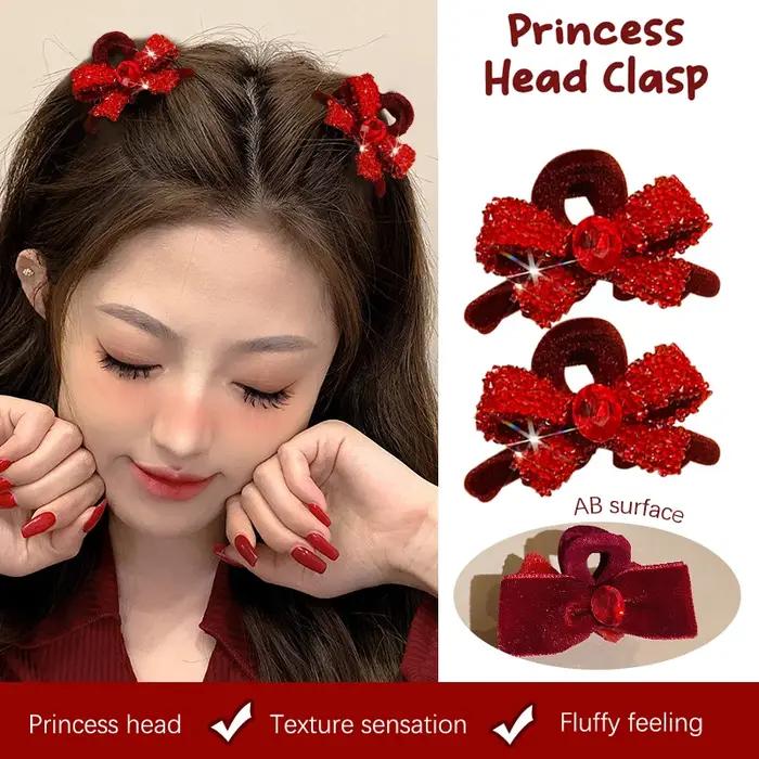 Barrette à cheveux en forme de nœud papillon en plastique pour filles et femmes - Cadeau idéal pour Saint-Valentin et autres occasions spéciales