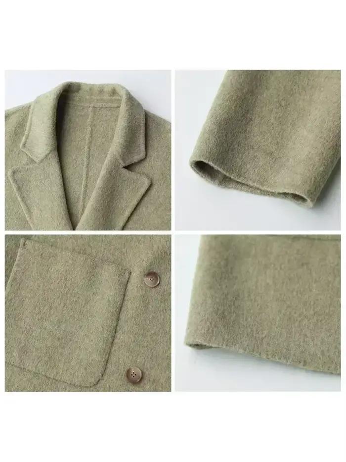 CHIC VEN – manteaux en laine pour femmes, ample, décontracté, Double boutonnage, rétro, veste Double