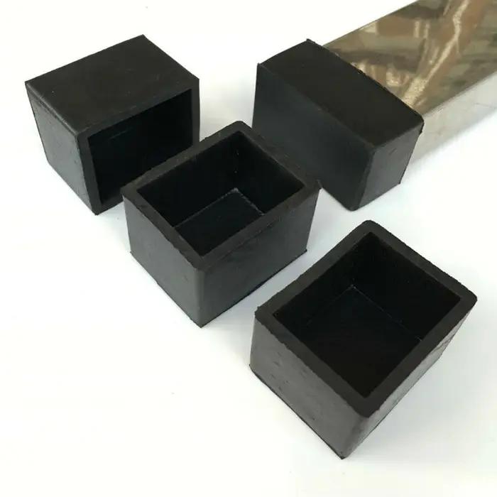Carré/rond noir en caoutchouc chaise Table pieds meubles bâton tuyau Tube insérer bouchon bonde fin