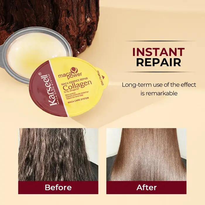 Karseell 8 Pack masque capillaire au collagène pour cheveux secs et endommagés huile d'argan taille