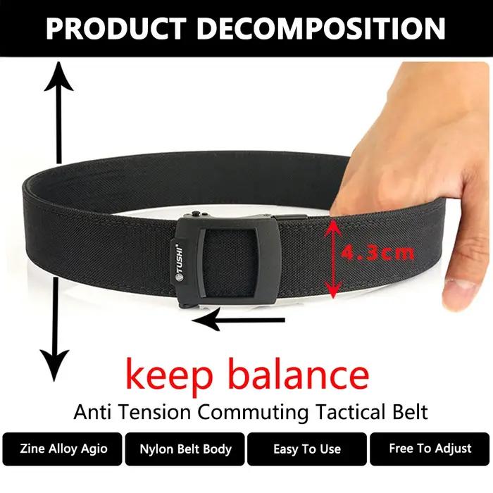 ALPTACTICS Ceinture tactique pour hommes de 4,3 cm, boucle automatique en métal, ceinture militaire