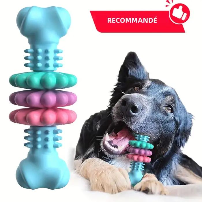Jouet à mâcher indestructible pour chiens agressifs - Caoutchouc thermoplastique durable avec motif géométrique