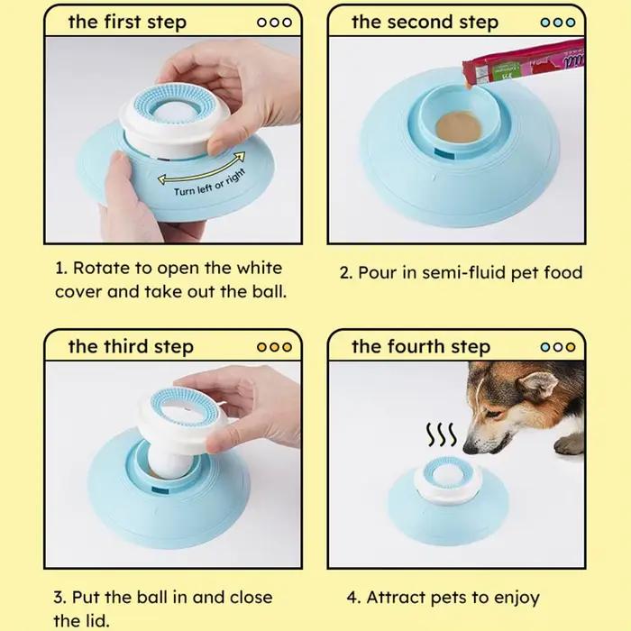 Jouet distributeur de nourriture pour chiens et chats soulageant l'anxiété antidérapant pour entraînement et divertissement quotidien