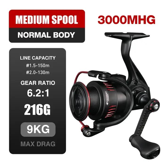 Seasir P-Series Prospec moulinet de pêche en Fiber de carbone 9Kg Max glisser 8 + 1BB 5.2:1/6.2:1