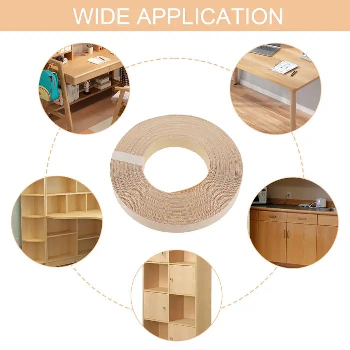 Bande de chant en bouleau de 15m, bande de chant en placage, bande Flexible en bois véritable pré-co