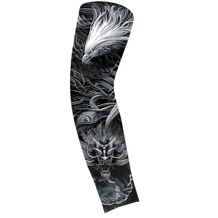 Manchon de tatouage à motif de bras de fleur, housse de Protection solaire élastique respirante, Protection solaire fine pour hommes