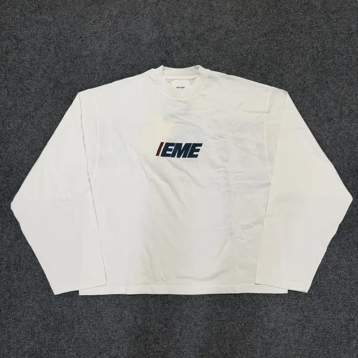EME Fashion T-shirt Homme à Motif Lettres Harajuku Hip Hop Streetwear Coton Été Manches Longues Hauts Blancs Vêtements