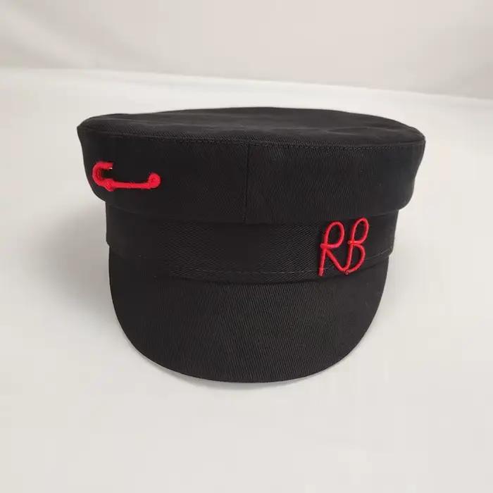Casquettes gavroche en coton pour femmes, chapeau plat Militray, streetwear bleu marine, béret Lady