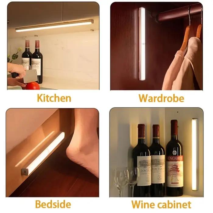 Type C LED Rechargeable veilleuse PIR capteur de mouvement sous armoire lampe pour cuisine armoire c