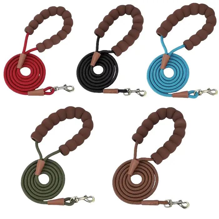 LL039--laisse pour chien pour animaux de compagnie, corde haute densité de 1,5 mètres, poignée souple, boucle en alliage.