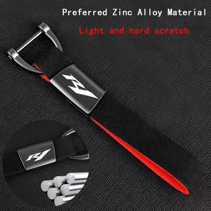 Porte-clés en alliage de Zinc et cuir suédé pour moto, LOGO personnalisé, accessoires pour Yamaha R1