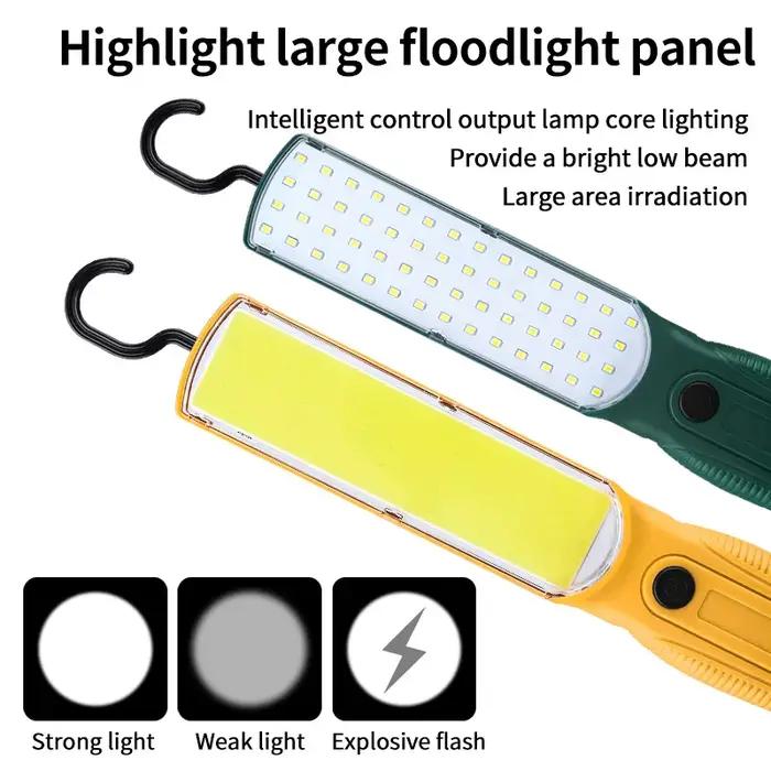 Lampe de travail LED COB forte, projecteur portatif, Rechargeable par USB, lampe de poche d'urgence