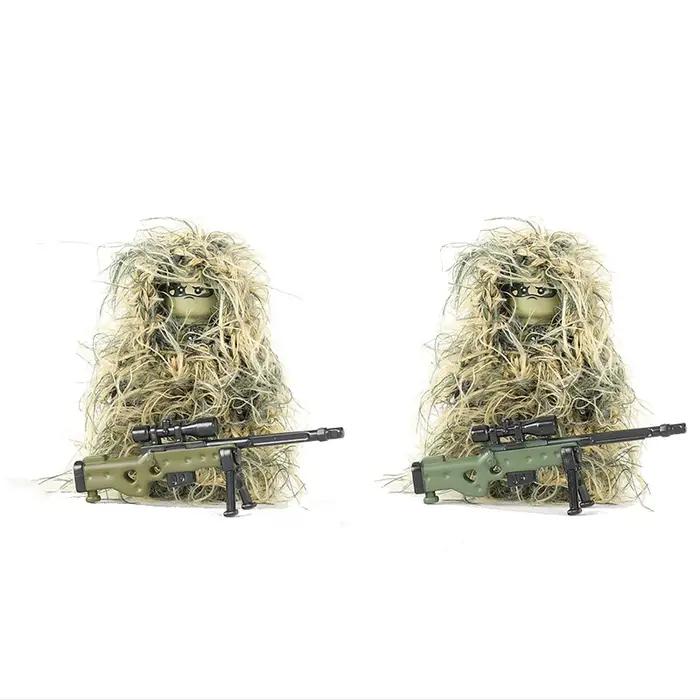 Figurines de tireurs d'élite tout-terrain militaires, blocs de construction, vêtements de camouflage, jungle, soldats SWAT, armes, pièces de fusil AWM, briques, jouets