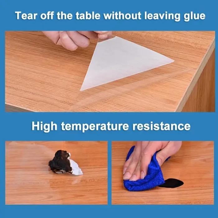 Film de protection adhésif pour table, transparent, brillant, anti-rayures, degré de chaleur, autoco
